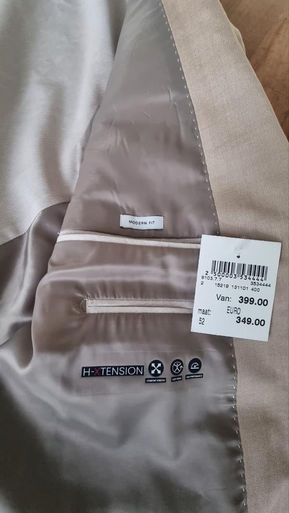 Hechter Paris herenpak - Maat 52 - Nieuw, Kleding | Heren, Kostuums en Colberts, Nieuw, Maat 52/54 (L), Beige, Ophalen of Verzenden