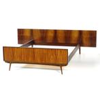 Vintage mid century tweepersoons bed palissander jaren '60, Huis en Inrichting, Slaapkamer | Bedden, Vintage, Tweepersoons, Zo goed als nieuw