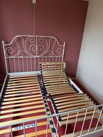 IKEA ijzeren bed 160x200 cm met elektrisch onderstel, Ophalen, Wit, Tweepersoons, 200 cm