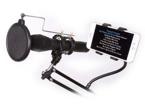 Microfoon-tafelstatief met telefoonhouder en popfilter, Muziek en Instrumenten, Microfoons, Nieuw, Studiomicrofoon, Ophalen of Verzenden