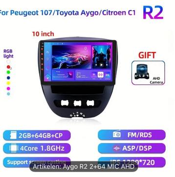 CarPlay 107 / Aygo / C1 10 Inch 2G RAM 64G beschikbaar voor biedingen