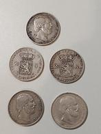 5 x 2,5 gld Willem 3, Ophalen of Verzenden, Koning Willem III, 2½ gulden, Zilver