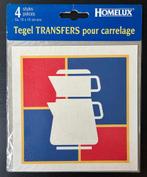 Retro stickers met koffie-theekan 4 stuks, Ophalen of Verzenden