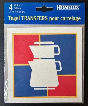 Retro stickers met koffie-theekan 4 stuks beschikbaar voor biedingen