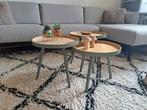 3 leuke tafeltjes, Minder dan 55 cm, Rond, Zo goed als nieuw, Hout