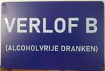 Verlof B alcoholvrije dranken metalen wandbord reclamebord