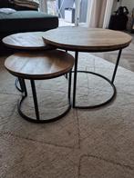 3x salontafel (Rond/Mangohout), Huis en Inrichting, Ophalen, Minder dan 50 cm, Industrieel/Mango, 50 tot 100 cm