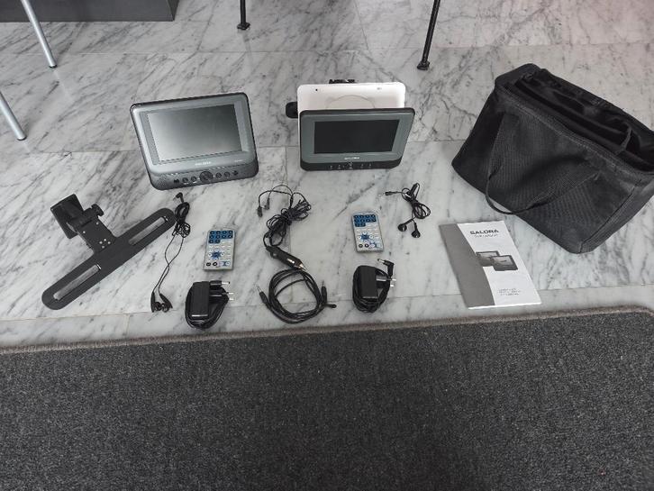 duo draagbare DVD spelers, 7inch scherm, Salora DVP7748DUO, Audio, Tv en Foto, Dvd-spelers, Gebruikt, Dvd-speler, Overige merken