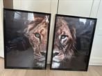 Fotolijsten met leeuwenposter, Huis en Inrichting, Woonaccessoires | Lijsten, Ophalen, Zo goed als nieuw, Hout, Minder dan 50 cm