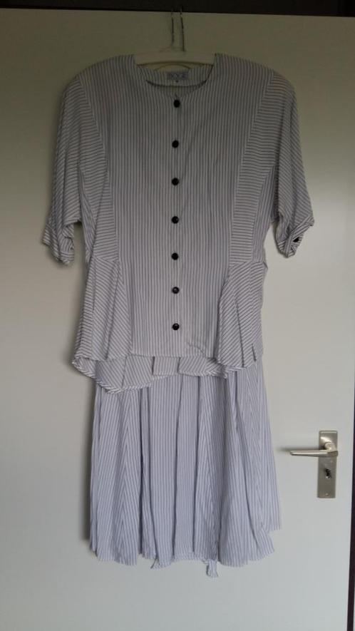 MOOI GESTREEPT WIT/ZWART DEUX-PIECES, Kleding | Dames, Truien en Vesten, Zo goed als nieuw, Maat 38/40 (M), Wit, Ophalen