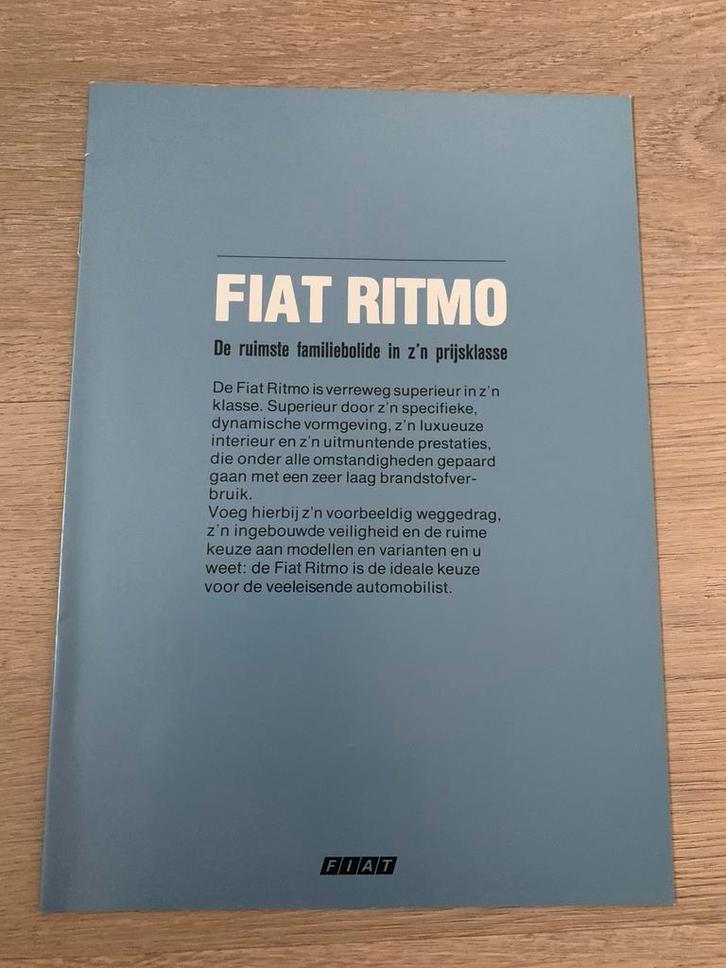 Folder Fiat Ritmo 1985, Boeken, Auto's | Folders en Tijdschriften, Zo goed als nieuw, Ophalen of Verzenden