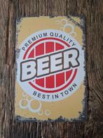 Metalen vintage look bord bier beer wanddecoratie, Huis en Inrichting, Woonaccessoires | Tekstborden en Spreuken, Ophalen of Verzenden