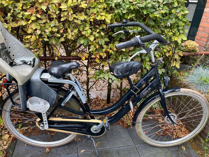Moederfiets met Yepp Maxi Achterzitje, Fietsen en Brommers, Fietsen | Dames | Moederfietsen, Gebruikt, Overige merken, 2 zitjes