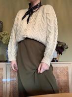 Nicholas wollen trui M aran wool jumper, Maat 38/40 (M), -, Wit, -