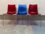 Vintage Allkit Slim Stoelen - Blauw & Rood, Huis en Inrichting, Stoelen, Kunststof, Gebruikt, ?, Vijf, Zes of meer stoelen