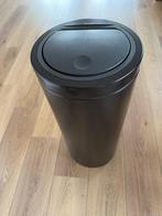 Brabantia Touch Bin Prullenbak maat G 23-30 liter Matt Black, Ophalen, 50 tot 75 cm, Rvs, 20 tot 30 liter
