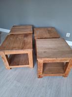 Teak houten tafels - 50x50 cm, Huis en Inrichting, Tafels | Bijzettafels, Ophalen, Minder dan 45 cm, Minder dan 55 cm, Gebruikt