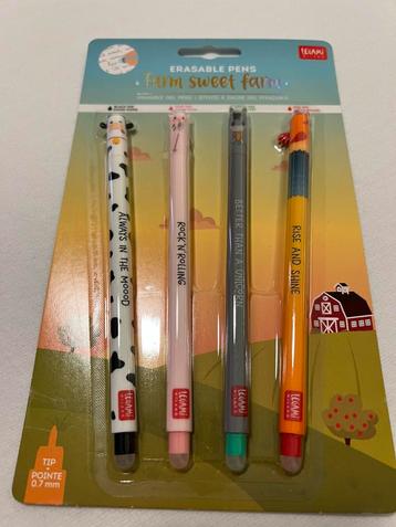 Farm sweet Farm 4 Legami erasable pens koe,varken, ezel,haan beschikbaar voor biedingen