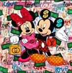 Mickey en minnie mouse. Print op canvas, Antiek en Kunst, Ophalen