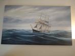 NL Zeilschip  schilderij met handtekening schilderij p doek, Antiek en Kunst, Kunst | Schilderijen | Klassiek, Ophalen