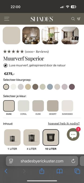 Erik Kuster “Dune” muurverf superior 10 liter beschikbaar voor biedingen