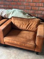 Cognac kleurige love seat in goede staat, Huis en Inrichting, Fauteuils, Ophalen, Zo goed als nieuw, Overige materialen, 75 tot 100 cm
