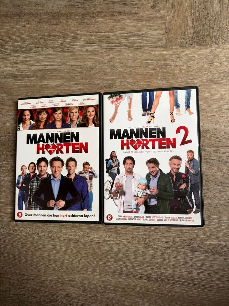 DVD Mannenharten, deel 1 + 2, Vanaf 9 jaar, Ophalen of Verzenden, Gebruikt, Overige genres