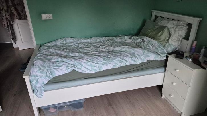 Ikea 1-persoonsbed met beddengoed, Kinderen en Baby's, Kinderkamer | Bedden, Gebruikt, 180 cm of meer, 70 tot 85 cm, Lattenbodem
