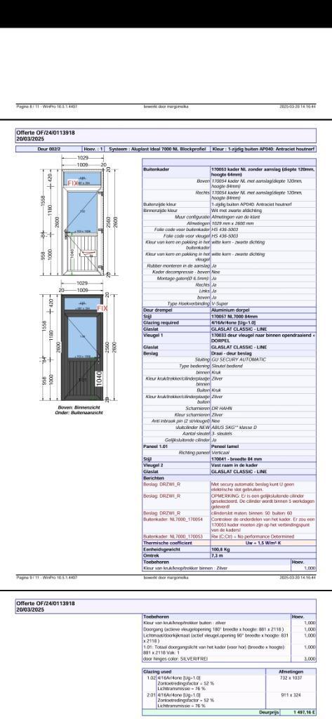 Nieuwe Kunststof Kozijnen, Doe-het-zelf en Verbouw, Kozijnen en Schuifpuien, Nieuw, Deurkozijn, Kunststof, Inclusief glas, Ophalen