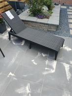 Ligbed kunststof 1.68x0.60 zwart plastic ligbed  nieuw, Tuin en Terras, Ligbedden, Ophalen, Zo goed als nieuw, Kunststof