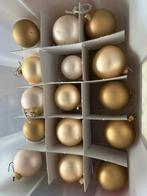 Champagne/goud +zwarte kleurige kerstballen 41 stuks  in box, Diversen, Kerst, Ophalen, Nieuw