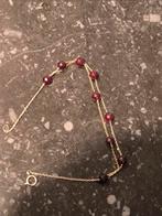 Gouden armband 18 karaat granaat, Sieraden, Tassen en Uiterlijk, Armbanden, Ophalen of Verzenden, Zo goed als nieuw, Met edelsteen