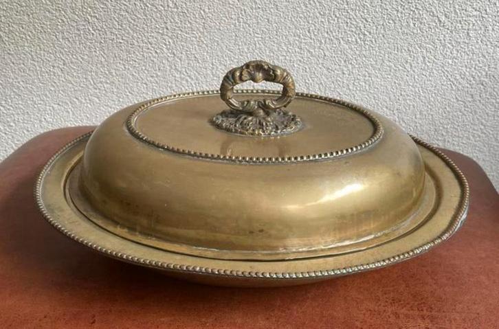 Antieke cloche dekschaal, Antiek en Kunst, Antiek | Schalen, Ophalen of Verzenden