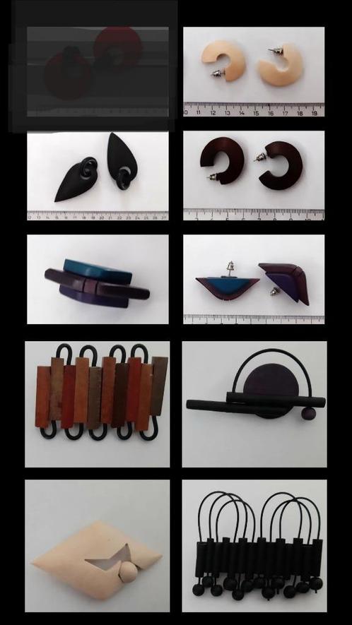Vintage houten sieraden 80's/90's, als nieuw, Sieraden, Tassen en Uiterlijk, Overige Accessoires, Zo goed als nieuw, Ophalen of Verzenden