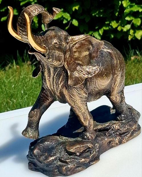1991 Bronzen Olifant "Giant of the Serengeti" Franklin Mint, Antiek en Kunst, Antiek | Koper en Brons, Ophalen of Verzenden