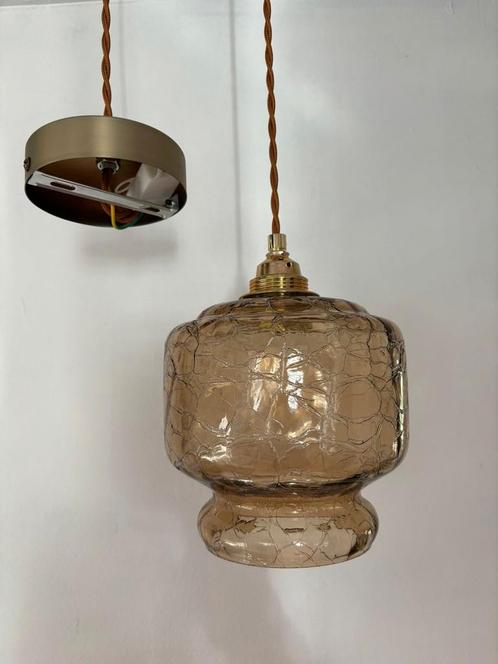 Vintage hanglamp cracuele, Antiek en Kunst, Antiek | Lampen, Ophalen of Verzenden