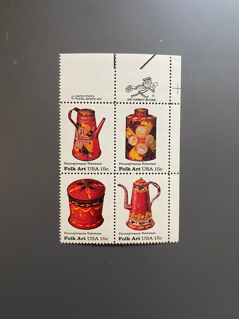 Postfris blok van 4 postzegels VS 1979, Ophalen of Verzenden, Postfris, Overige thema's