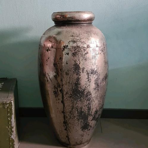 Prachtige XL metalen kruik zilver India stijl, Huis en Inrichting, Woonaccessoires | Vazen, Zo goed als nieuw, Overige kleuren