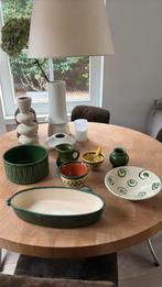 Groen antiek vintage aardewerk schalen / vaasje, Antiek en Kunst, Antiek | Keramiek en Aardewerk, Ophalen of Verzenden
