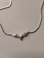 Zilveren choker ketting 925 Zilver - 39cm, Nieuw, Ophalen of Verzenden, Met edelsteen, Zilver