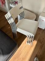 Set van 4 (eettafel) stoelen, Huis en Inrichting, Stoelen, Ophalen, Kunststof, Wit, Vier