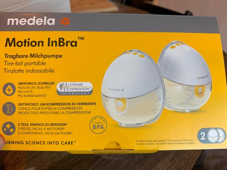Medela Motion Inbra dubbele Borstkolf, Kinderen en Baby's, Babyvoeding en Toebehoren, Zo goed als nieuw, Borstkolf, Ophalen of Verzenden