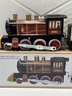 Blikken speelgoed  trein LNER 2081 bruin wind-up met wagon, Verzenden