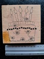 PRINTWORKS RUBBER STEMPEL TAART MET KAARSJES KAARTEN MAKEN, Ophalen of Verzenden, Gebruikt, Houten stempel