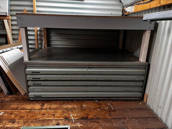 Stalen ladekast voor pass partout/karton /papier, Huis en Inrichting, Kasten | Ladekasten, Gebruikt, Minder dan 100 cm, 50 tot 100 cm