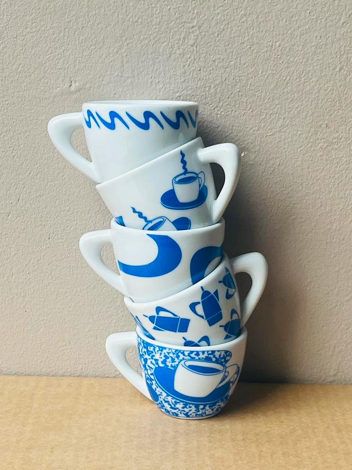 Giannini Espresso , set van 5 | porselein | Carlo Giannini |, Huis en Inrichting, Keuken | Servies, Zo goed als nieuw, Kop(pen) en/of Schotel(s)