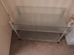 Glassen TV tafel, Ophalen, Zo goed als nieuw, 25 tot 50 cm, Rechthoekig