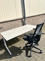 Ahrend elektrisch bureau 80x160, ergonomische bureaustoel, Huis en Inrichting, Bureaus, Ophalen, In hoogte verstelbaar, Zo goed als nieuw