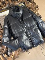 Hollister Leren Puffer Jack - Maat M, Maat 38/40 (M), Zwart, Ophalen of Verzenden, Zo goed als nieuw