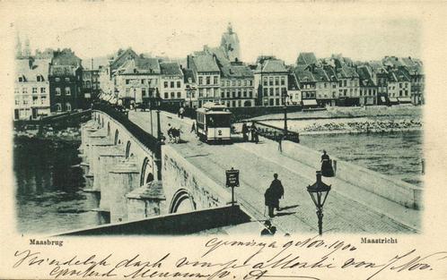 Maasbrug - Maastricht - 1900 gelopen, Verzamelen, Ansichtkaarten | Nederland, Gelopen, Limburg, Voor 1920, Ophalen of Verzenden